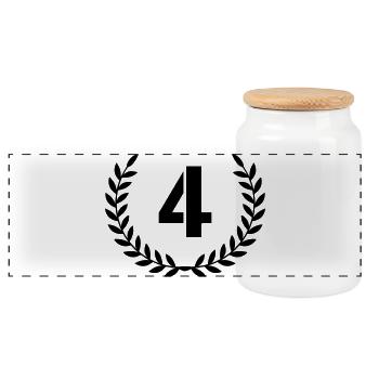 4 Wreath - Panoramic Cookie Jar with Wooden Lid - white - Front