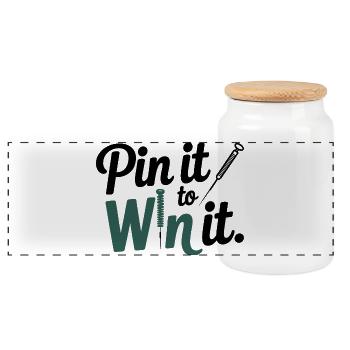 Acupuncturist Pin It To Win It Professional Expert - Panoramic Cookie Jar with Wooden Lid - white - Front