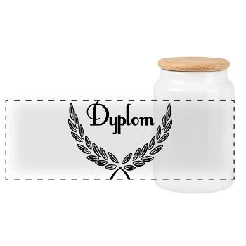 dyplom - Panoramic Cookie Jar with Wooden Lid - white - Front