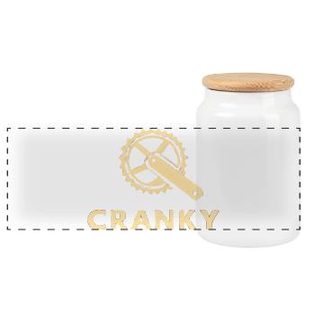 Grummelig Cranky Fahrrad Kurbel Motiv - Boîte à biscuits avec couvercle en bois - blanc - Devant