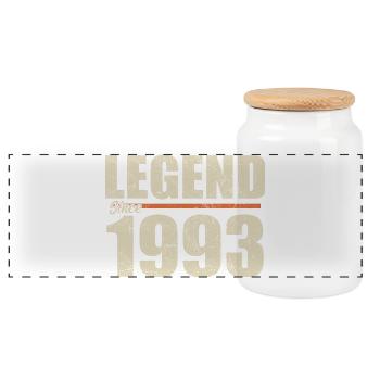 Anniversary 1993 | Legend since 1993 - Panoramic Cookie Jar with Wooden Lid - white - Front