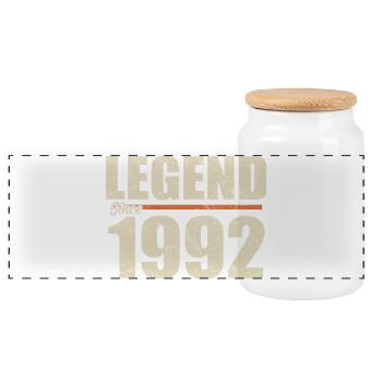 Anniversaire 1992 | Légende depuis 1992 - Boîte à biscuits avec couvercle en bois - blanc - Devant