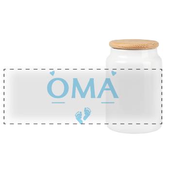 Befördert zur Oma 2026 Babyparty - Panorama Keksdose mit Holzdeckel - Weiß - Vorne