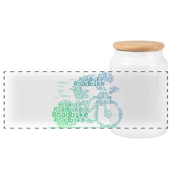 Roadbike Vibes für Rennrad - Panorama Keksdose mit Holzdeckel - Weiß - Vorne
