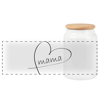 Mama - Panorama Keksdose mit Holzdeckel - Weiß - Vorne