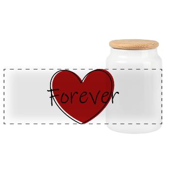 rotes herz rot Geschenk Valentinstag - Panorama Keksdose mit Holzdeckel - Weiß - Vorne