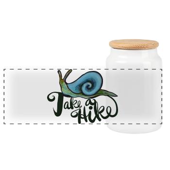 Take a Hike Snail Adventure - Panorama Keksdose mit Holzdeckel - Weiß - Vorne