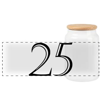 25. 25 YEARS. 25th ANNIVERSARY. 25 YEARS ANNIVERSARY. - Panoramic Cookie Jar with Wooden Lid - white - Front