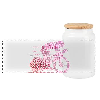 Statement for all road bikes - Panoramic Cookie Jar with Wooden Lid - white - Front