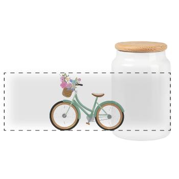 Rad_mit_Blumen - Boîte à biscuits avec couvercle en bois - blanc - Devant