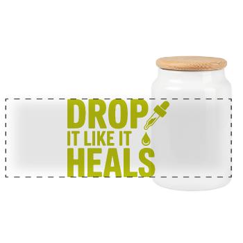 Certified Clinical Potentization Expert Gear  - Panoramic Cookie Jar with Wooden Lid - white - Front