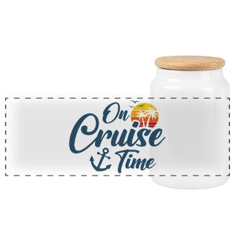 Vacances d’été en croisière Voyage de croisière - Boîte à biscuits avec couvercle en bois - blanc - Devant