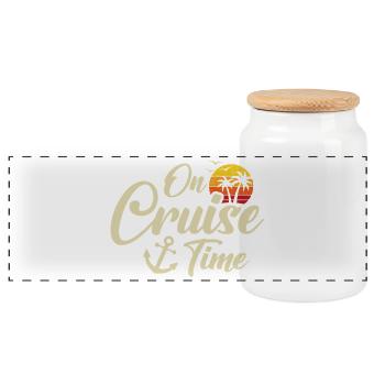 Vacances d’été en croisière Voyage de croisière - Boîte à biscuits avec couvercle en bois - blanc - Devant