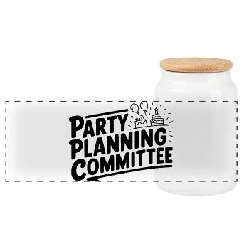 Parteiplanungsausschuss - Panorama Keksdose mit Holzdeckel - Weiß - Vorne