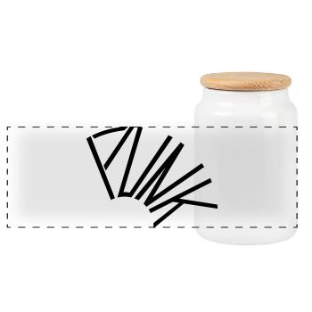 PUNK - Panoramic Cookie Jar with Wooden Lid - white - Front