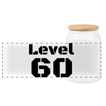 Level 60 - Panoramic Cookie Jar with Wooden Lid - white - Front