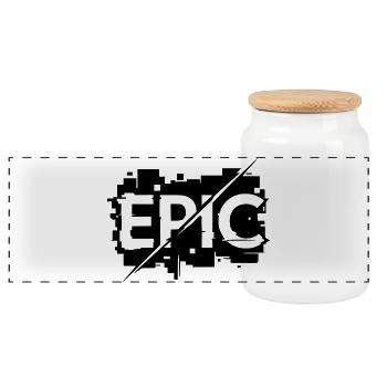 Epic - Crass good - funny exaggeration - Panoramic Cookie Jar with Wooden Lid - white - Front
