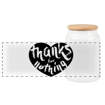 Merci pour rien - Boîte à biscuits avec couvercle en bois - blanc - Devant