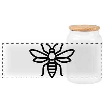 guêpe - Boîte à biscuits avec couvercle en bois - blanc - Devant