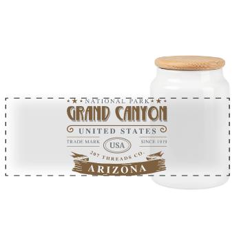 National Park Grand Canyon US Arizona - Panoramic Cookie Jar with Wooden Lid - white - Front