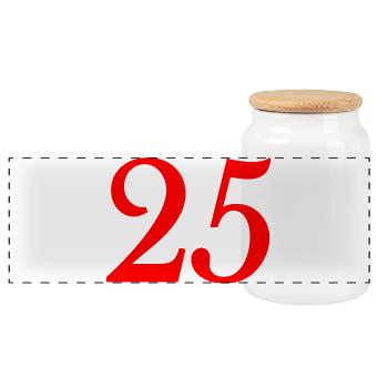 25. 25 YEARS. 25th ANNIVERSARY. 25 YEARS ANNIVERSARY. - Panoramic Cookie Jar with Wooden Lid - white - Front