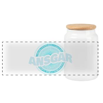 Ansgar comme nom - Boîte à biscuits avec couvercle en bois - blanc - Devant