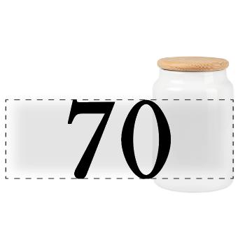 ANNIVERSARY. HAPPY BIRTHDAY. HAPPY BIRTHDAY. - Panoramic Cookie Jar with Wooden Lid - white - Front