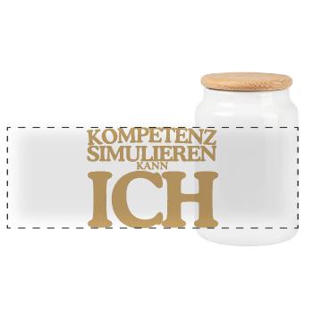 Kompetenz simulieren kann ich Retro Design - Panorama Keksdose mit Holzdeckel - Weiß - Vorne