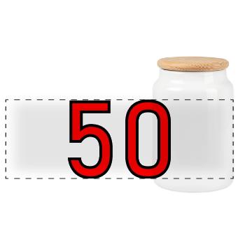 50. 50 ANS. 50e ANNIVERSAIRE. ANNIVERSAIRE 50 ANS. - Boîte à biscuits avec couvercle en bois - blanc - Devant