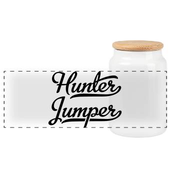 Hunter Jumper - Panorama Keksdose mit Holzdeckel - Weiß - Vorne