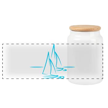 Sailor Sailing Sailboat Gift - Panoramic Cookie Jar with Wooden Lid - white - Front