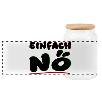 Einfach nein/NÖ - Panorama Keksdose mit Holzdeckel - Weiß - Vorne