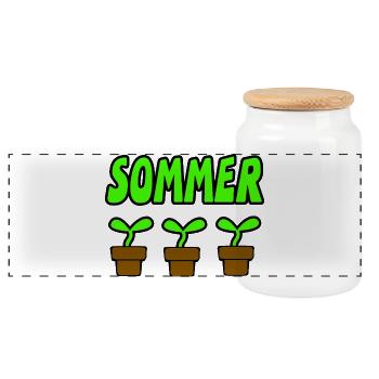 Sommer - Panorama Keksdose mit Holzdeckel - Weiß - Vorne