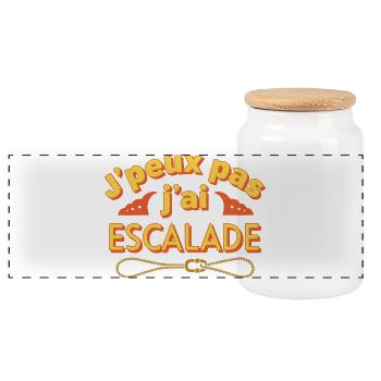 J'peux pas j'ai escalade - Boîte à biscuits avec couvercle en bois - blanc - Devant