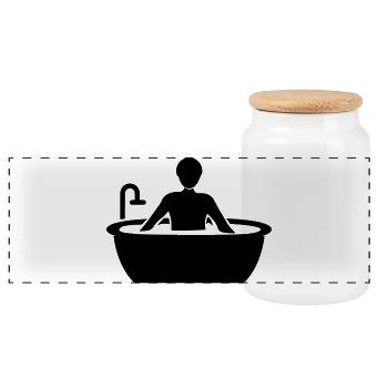 Baignoire - Boîte à biscuits avec couvercle en bois - blanc - Devant
