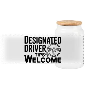 Conseils pour conducteurs désignés sont les bienvenus - Boîte à biscuits avec couvercle en bois - blanc - Devant