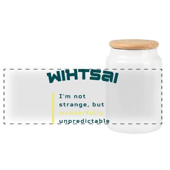 WIHTSAI | Wonderfully unpredictable - Panoramic Cookie Jar with Wooden Lid - white - Front