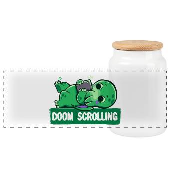 Défilement de Doom - Boîte à biscuits avec couvercle en bois - blanc - Devant