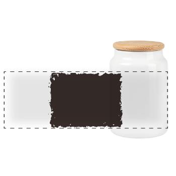 Grunge-Rechteck-Stempelrahmen Vintage-Gummirand - Panorama Keksdose mit Holzdeckel - Weiß - Vorne