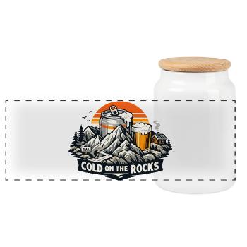 Scène du sentier CaldaroFelsen - Boîte à biscuits avec couvercle en bois - blanc - Devant