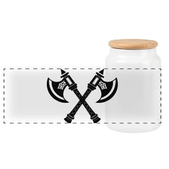 Haches vikings - Boîte à biscuits avec couvercle en bois - blanc - Devant