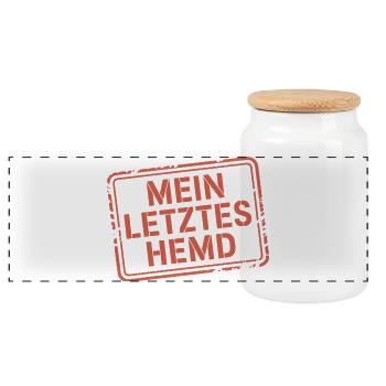 Mein Letztes Hemd Steuern Steuerzahler Inflation - Panorama Keksdose mit Holzdeckel - Weiß - Vorne