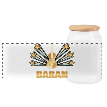 Band Baran - Panorama Keksdose mit Holzdeckel - Weiß - Vorne