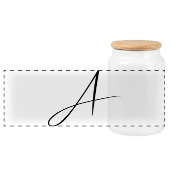 Name mit A Initiale für Anna Amelie Alexander - Panorama Keksdose mit Holzdeckel - Weiß - Vorne