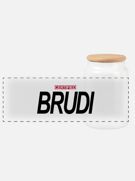 CERTIFIED BRUDI - Panorama Keksdose mit Holzdeckel - Weiß