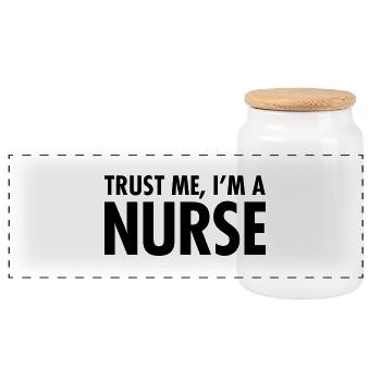 Trust Me, I'm A Nurse - Panorama Keksdose mit Holzdeckel - Weiß - Vorne