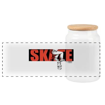 skate_by_jonsh - Panoramic Cookie Jar with Wooden Lid - white - Front