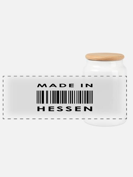 Made in Hessen - Panorama Keksdose mit Holzdeckel - Weiß