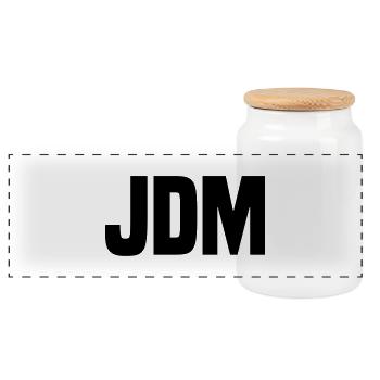 JDM - Panoramic Cookie Jar with Wooden Lid - white - Front