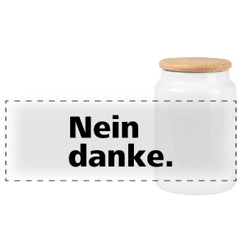 Nein danke. - Panorama Keksdose mit Holzdeckel - Weiß - Vorne